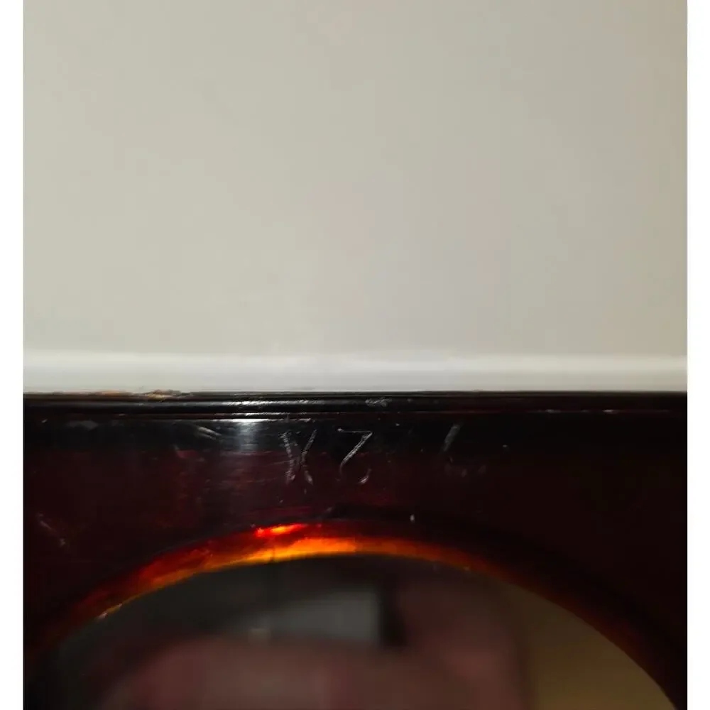 Vitg Lucite Vanity Mirror Double Sided Magnification Reddish Brown Wall-Mounted